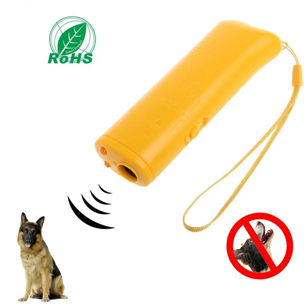3 in 1 Pet Dog Repeller Whistle Ultrasonic anti Barking Stop Bark Device with Flash Light Outdoor Pets Dogs Repellent Training