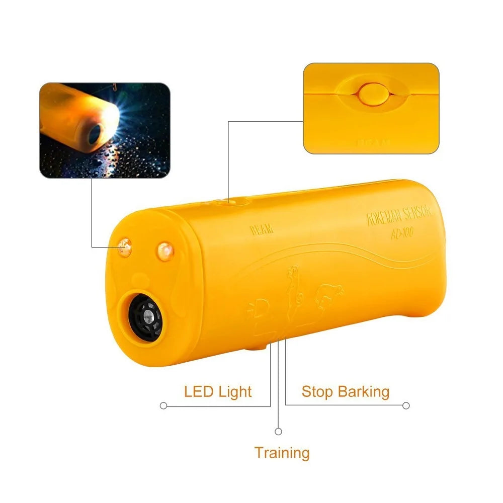 3 in 1 Pet Dog Repeller Whistle Ultrasonic anti Barking Stop Bark Device with Flash Light Outdoor Pets Dogs Repellent Training