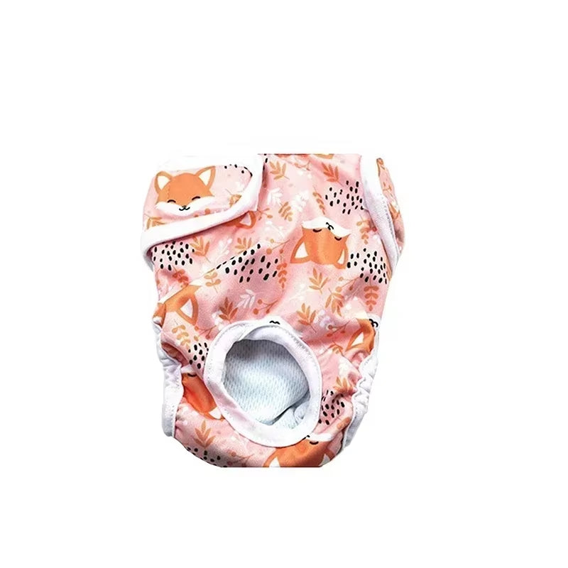Washable Dog Diapers Physiological Pants Cute Cartoon Print Female Dog Diaper Underwear Dog Sanitary Panties PaƱales Para Perros