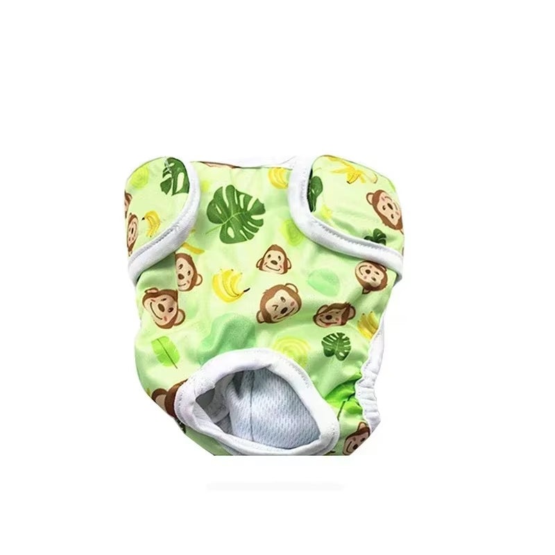 Washable Dog Diapers Physiological Pants Cute Cartoon Print Female Dog Diaper Underwear Dog Sanitary Panties PaƱales Para Perros