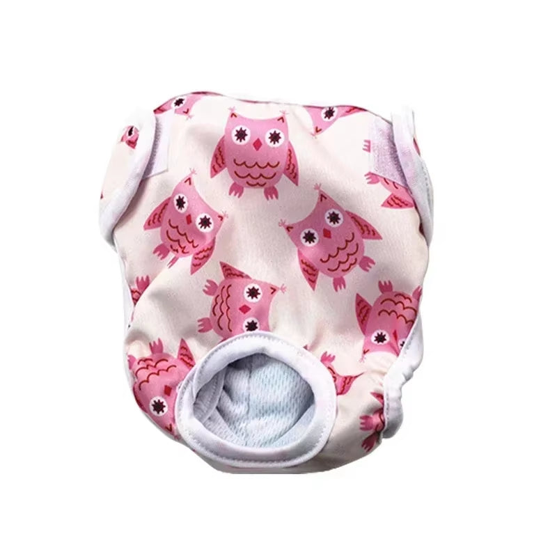 Washable Dog Diapers Physiological Pants Cute Cartoon Print Female Dog Diaper Underwear Dog Sanitary Panties PaƱales Para Perros