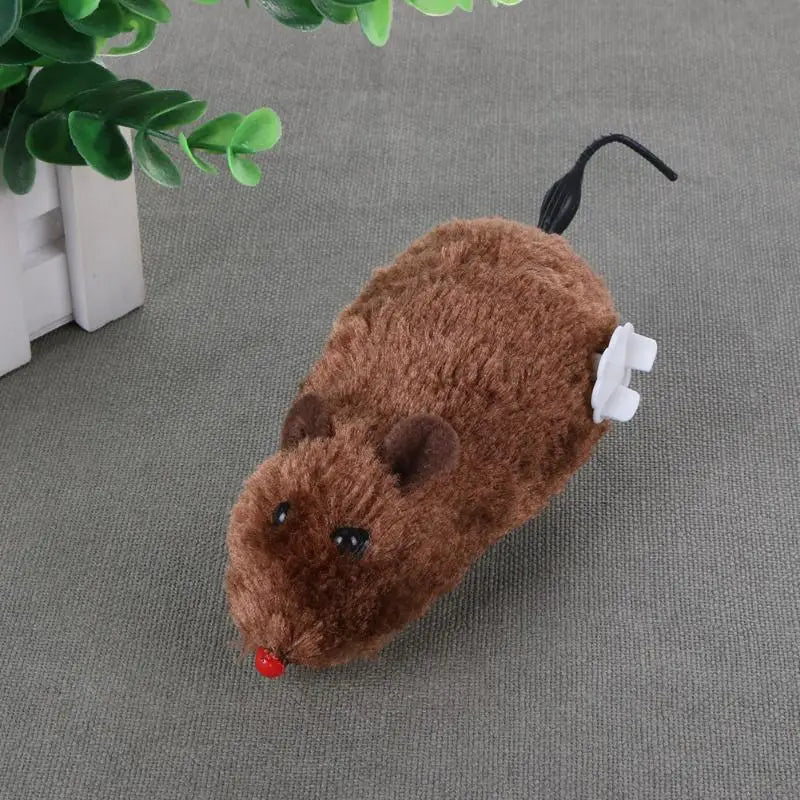1PC Mouse Toy Clockwork Plush Mouse Toy for Cat Kitten Interactive Playing Toy Mechanical Motion Rat Pet Cat Products
