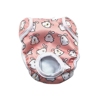 Washable Dog Diapers Physiological Pants Cute Cartoon Print Female Dog Diaper Underwear Dog Sanitary Panties Pañales Para Perros