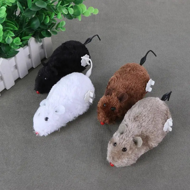 1PC Mouse Toy Clockwork Plush Mouse Toy for Cat Kitten Interactive Playing Toy Mechanical Motion Rat Pet Cat Products