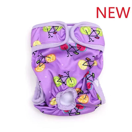 Washable Dog Diapers Physiological Pants Cute Cartoon Print Female Dog Diaper Underwear Dog Sanitary Panties Pañales Para Perros