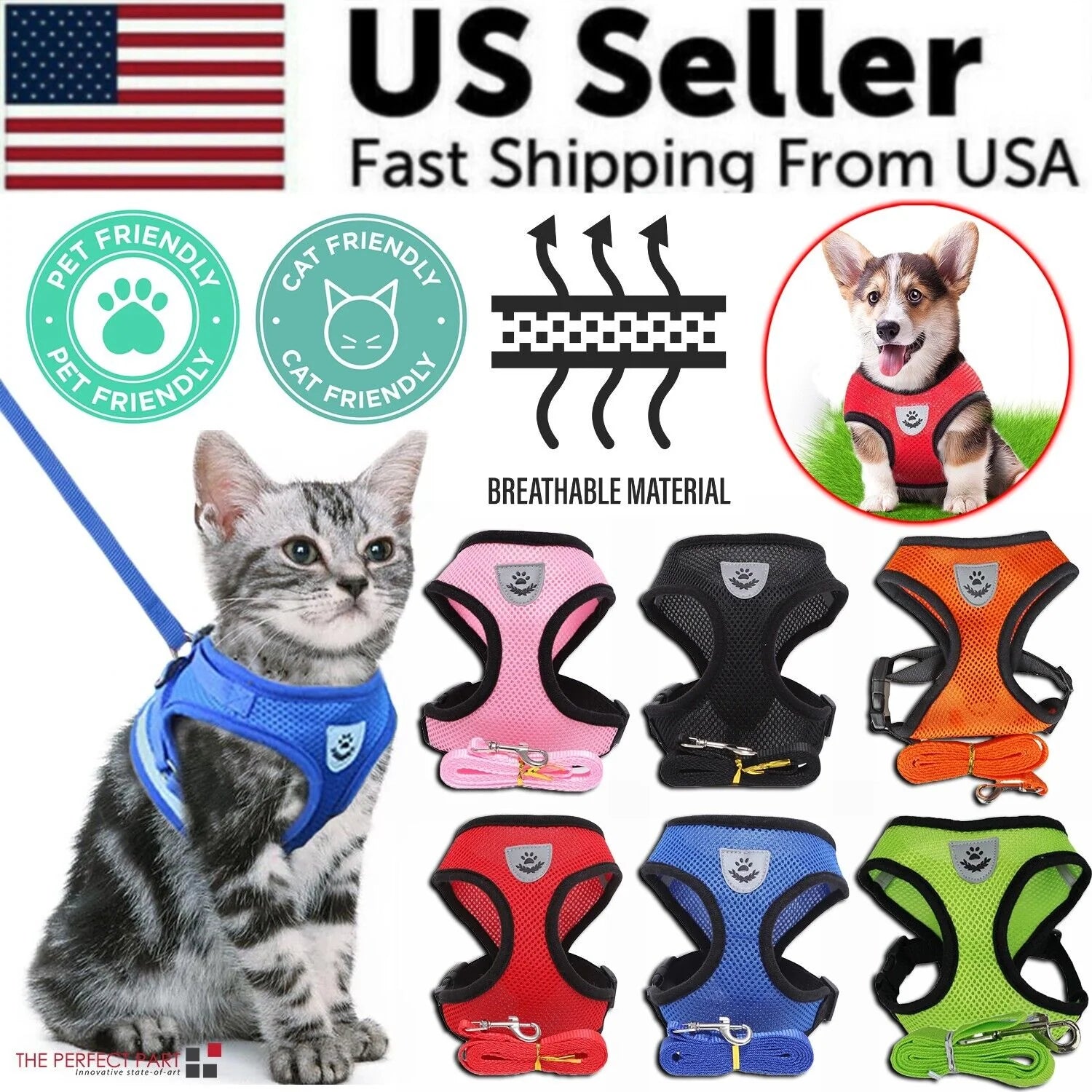  Pet Harness Adjustable Control 