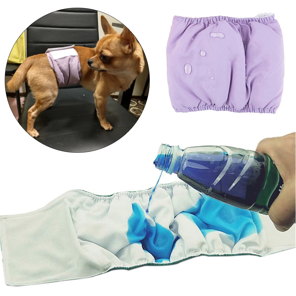Washable Pet Dog Diapers Males Absorbent Adjustable Puppy Big Dog Physiological Pants for Dogs Reusable Pets Dogs Panties Shorts