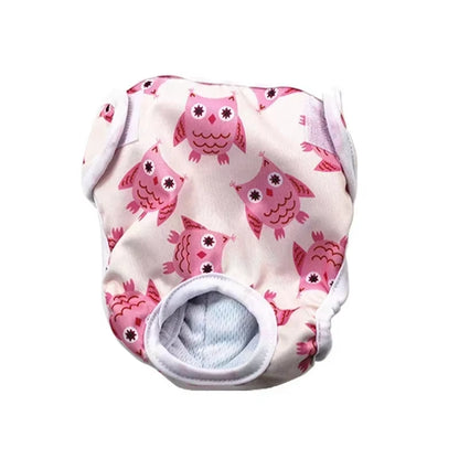 Washable Dog Diapers Physiological Pants Cute Cartoon Print Female Dog Diaper Underwear Dog Sanitary Panties Pañales Para Perros