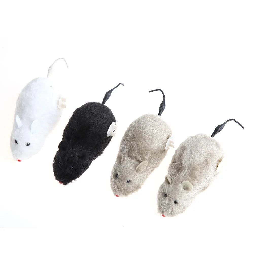 1PC Mouse Toy Clockwork Plush Mouse Toy for Cat Kitten Interactive Playing Toy Mechanical Motion Rat Pet Cat Products